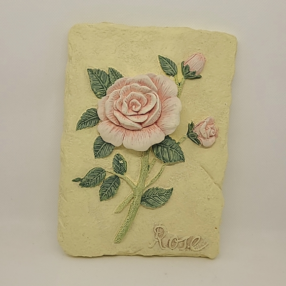 Set 3 Wall Placques Floral  Tulip Rose Hydrangea New - Picture 3 of 8